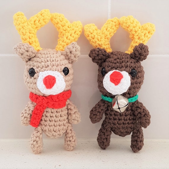Hand Crocheted Set of Christmas Reindeer