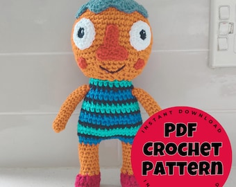Patrón de muñeca de ganchillo Crumpet – PDF de amigurumi, tutorial de peluche para principiantes
