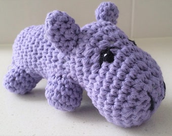 Hand Crocheted Henry the Hippo Toy | Crochet Hippo | Plush Hippo | Safari Baby Shower  | Stuffed Toy | Baby Shower Gift | Stuffed Animal