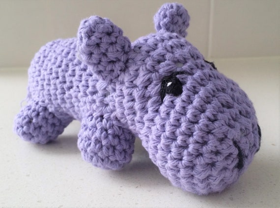 Hand Crocheted Henry the Hippo Toy | Crochet Hippo | Plush Hippo | Safari Baby Shower  | Stuffed Toy | Baby Shower Gift | Stuffed Animal