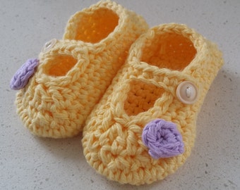 Hand Crocheted Lil Dot Mary Janes Baby Shower Gift | Newborn Shoes | Toddler Slippers | Baby Clothes | Handmade Infant Booties | Baby Shoes