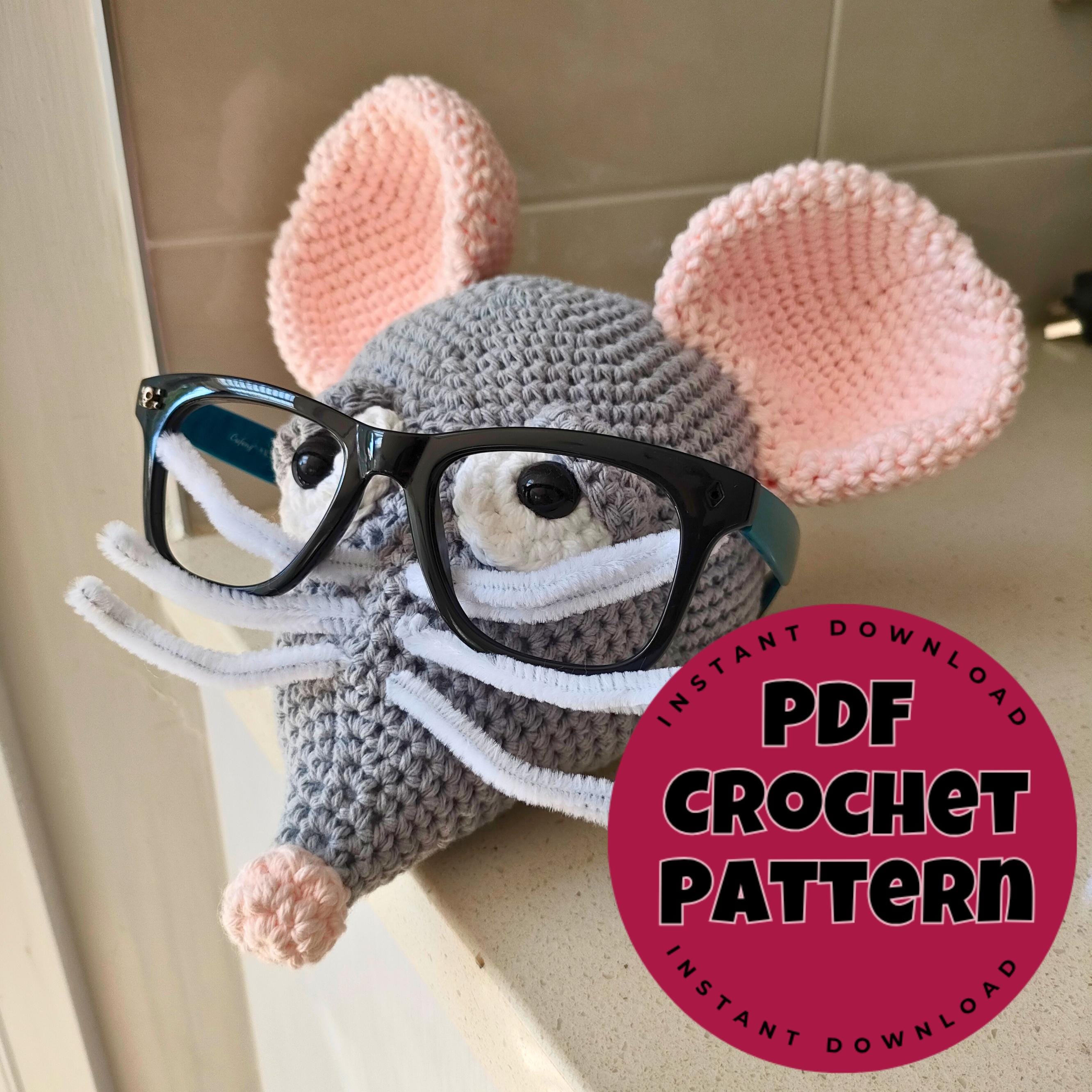 39 Mouse Crochet Patterns: Cute, Giftable Designs for Confident Beginners and More 18 Mouse Glasses Holder Crochet Pattern: Animal Eyeglass