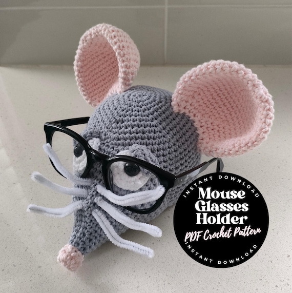 Mouse Glasses Holder Crochet Pattern: Animal Eyeglass Stand (PDF Pattern)