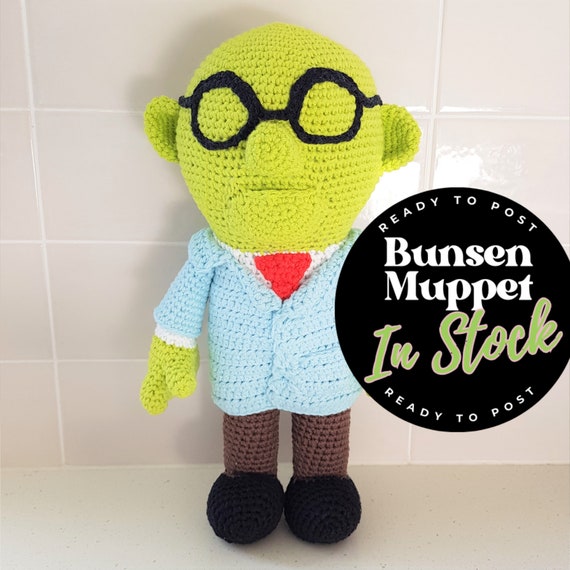 Hand Crocheted Bunsen Muppet - 1 in Stock