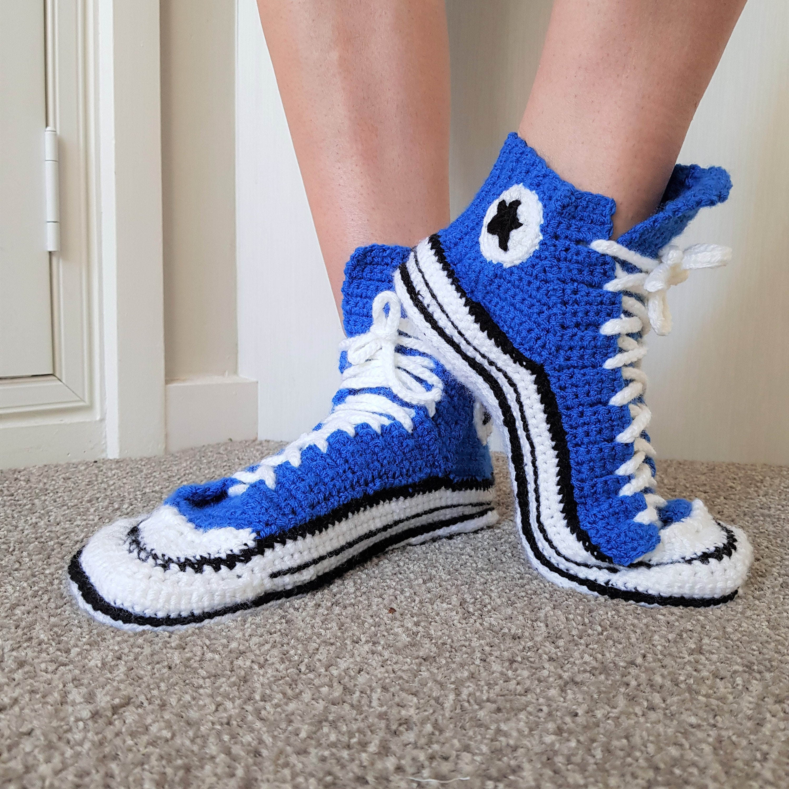 Hand Crocheted Sneaker Slippers