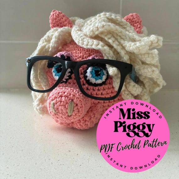 Miss Piggy Glasses Holder Crochet Pattern: Muppets Eyeglasses Stand (PDF Pattern)