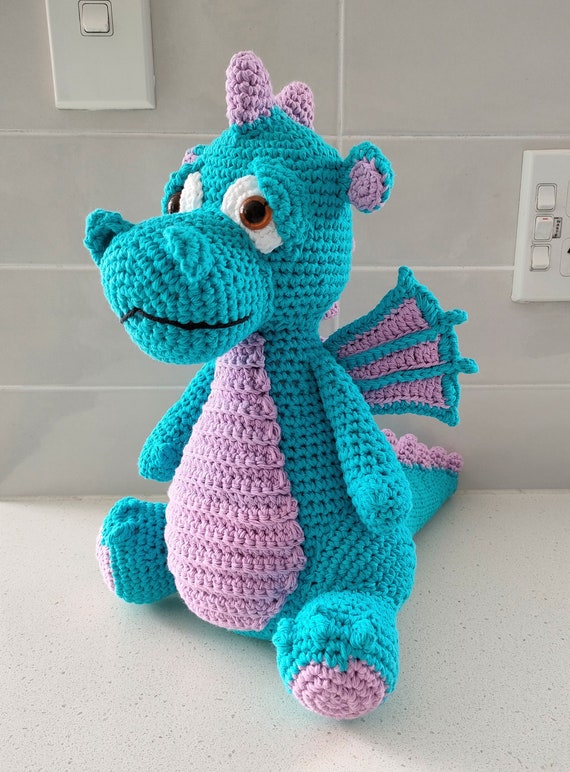 Hand Crocheted Drake the Baby Dragon Plush