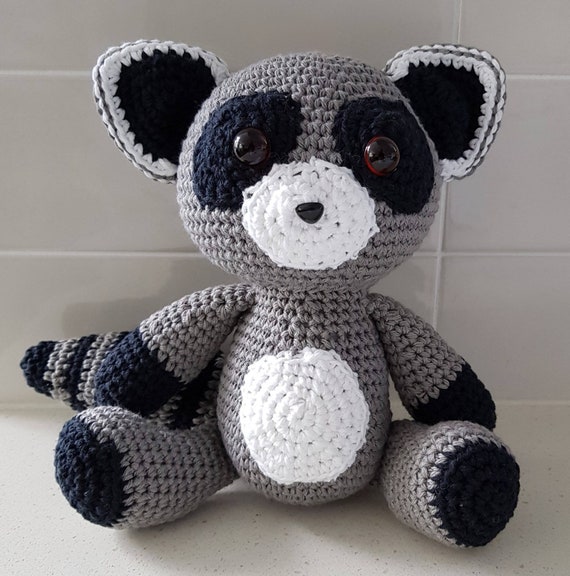 Hand Crocheted Rocco the Raccoon Toy | Xmas Ornament Family | Xmas Gifts | Cute Raccoon Ornament
