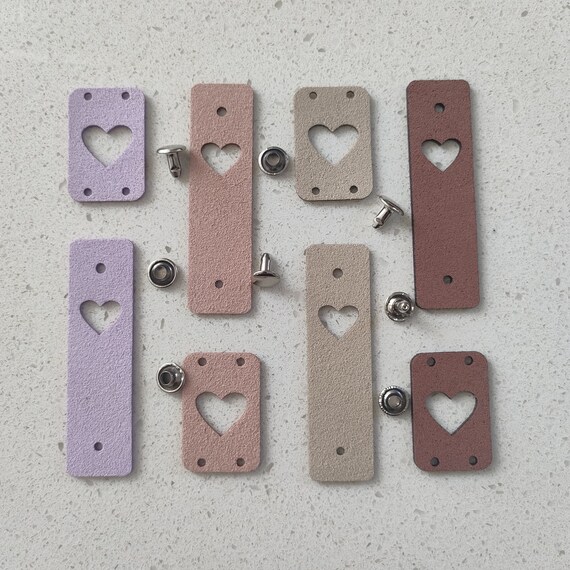 Leather Labels for Handmade Fibre Crafts - Packs of 8 multicolour