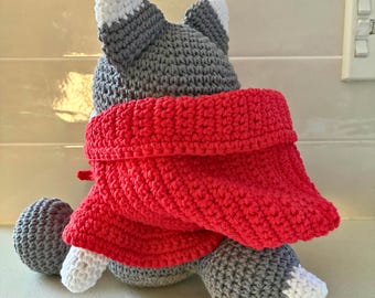 手編みコットン製赤ずきんオオカミぬいぐるみ - Etsy 日本