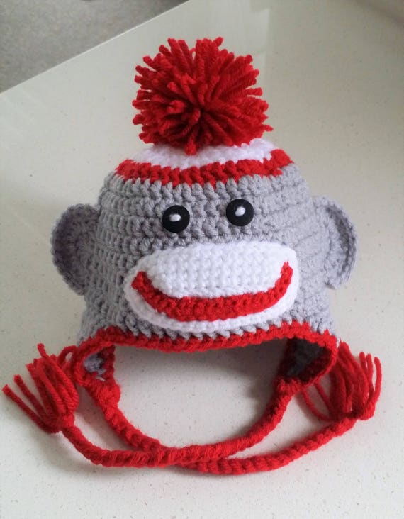 Hand Crocheted Sock Monkey Hat