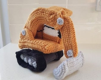 Hand Crocheted Excavator Birthday Gift | Dump Truck