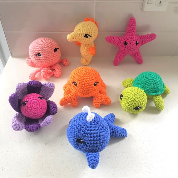 Hand Crocheted Set of Sea Creatures | Cute Monster | Ocean Creature