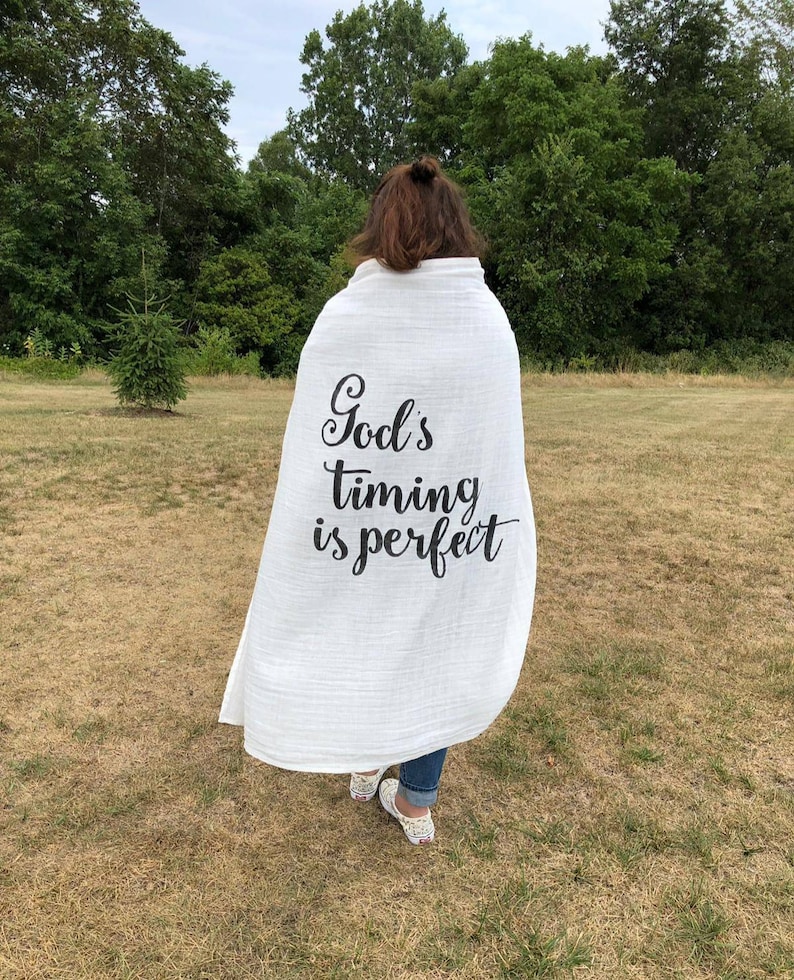 God's Timing Is Perfect Swaddle BlanketQuote Etsy