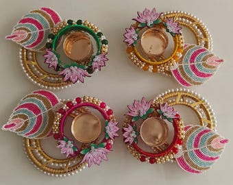 Diwali Tealight Candle Holders: Handcrafted Diwali Decor, Set of 2