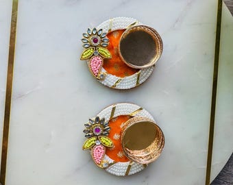 Beautiful Handmade Diwali diyas/Tea light holder- Set of 2