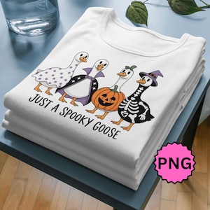 Halloween PNG, Spooky Goose, T-shirt tendance, tasse à café, sac fourre-tout, sublimation, clipart, téléchargement immédiat.