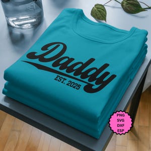Papa Est. 2025 PNG, T-shirt, koffiemok, hoodiesublimatie, Vaderdagcadeau, afdrukbare digitale Instant Download.