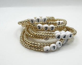 New angel number bracelet | Angel bracelet | Gold bead bracelet | Gift |