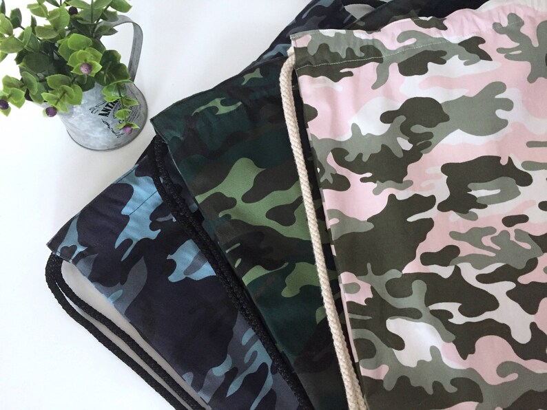 Hipster backpack Canvas drawstring backpack School backpack Camouflage canvas backpack Drawstring bag Camouflage drawstring backpack
