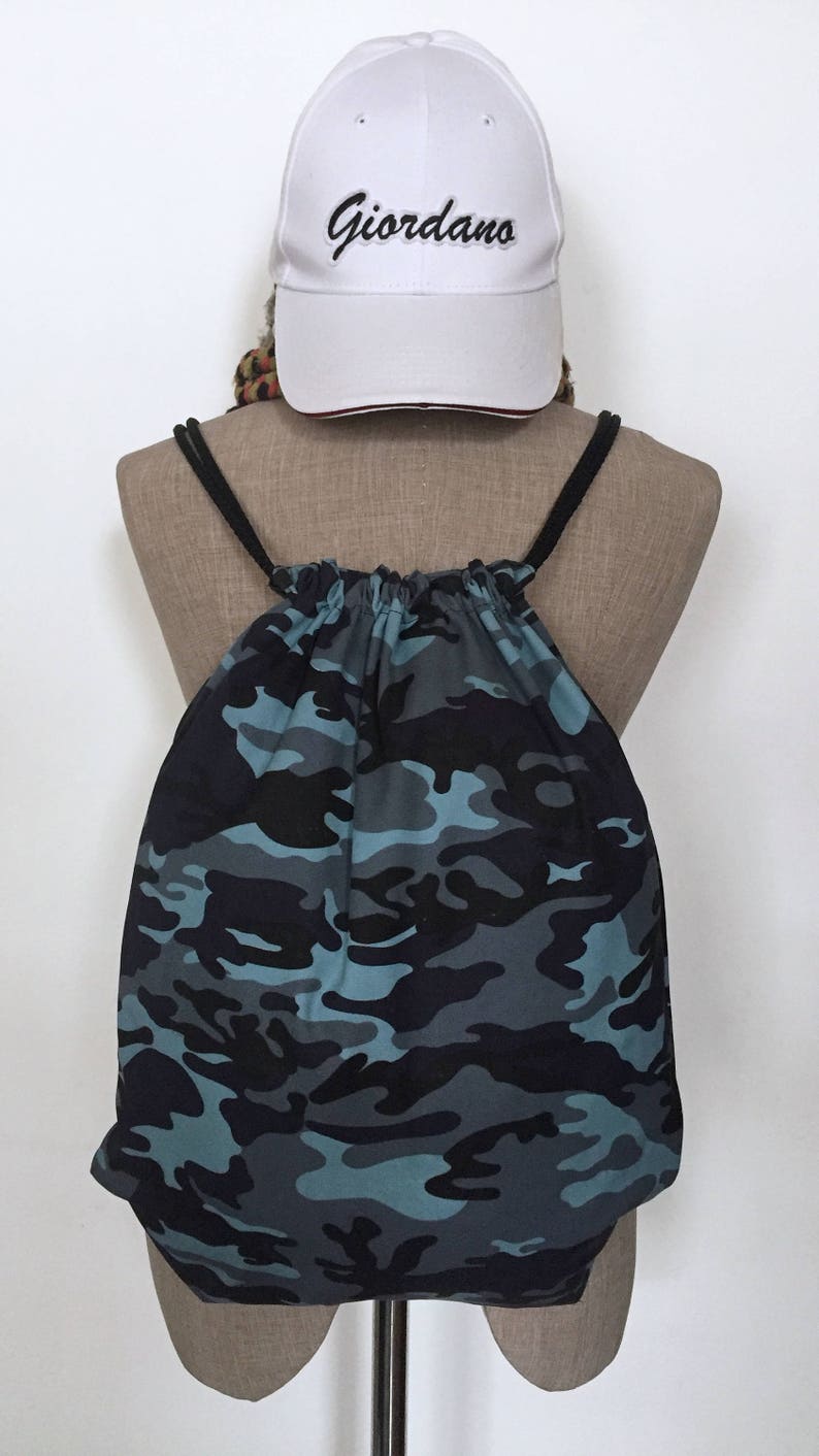 Hipster backpack Canvas drawstring backpack School backpack Camouflage canvas backpack Drawstring bag Camouflage drawstring backpack