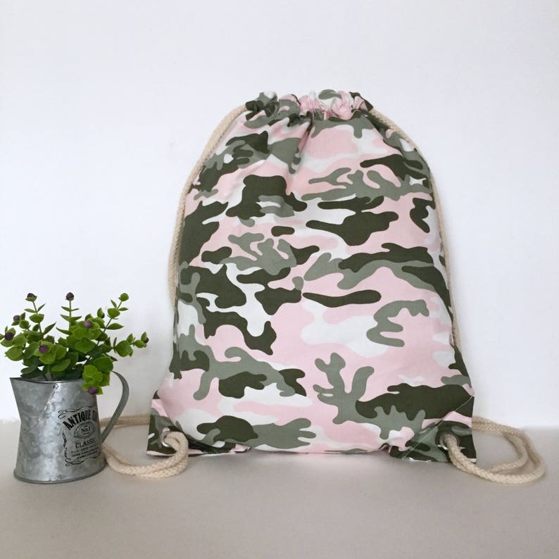camouflage drawstring backpack