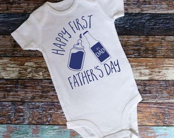 first fathers day onesie boy