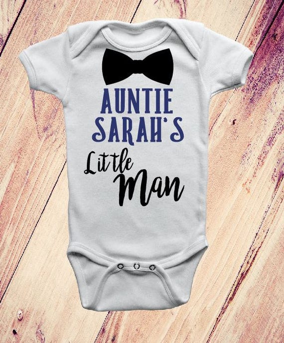 auntie's little man onesie