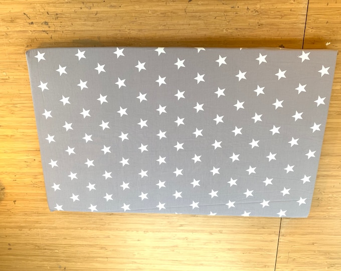 Toy Box Cushion for Seat in Grey With White Stars for Toy Box Desk Sold