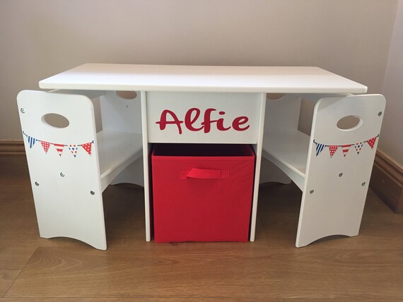 childrens table and chairs personalised