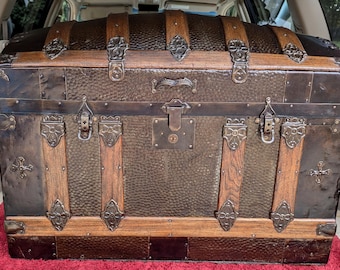 190 Reduced 100 dollars Trunk No 190 Refurbished Original Antique Trunk