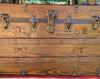 192 Reduced 100 dollars Trunk 192 Beautiful Refurbished Antique Original Trunk