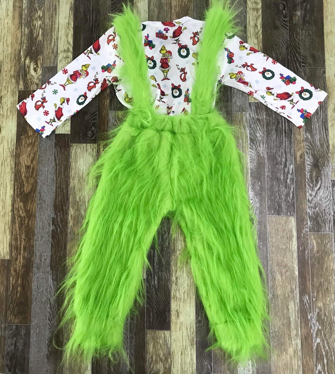 Grinch Furry Overalls and Shirt Set FREE SHIPPING Etsy