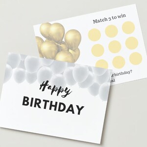 Carte d'anniversaire personnalisée à gratter, cadeau DIY, carte à gratter joyeux anniversaire, carte d'anniversaire personnalisable amusante (7 x 5)