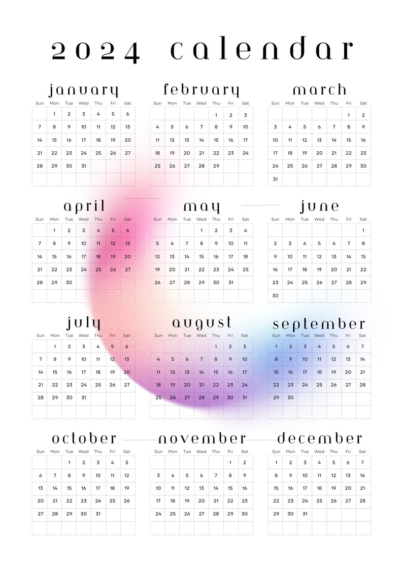 2024 Calendar, 2024 Calendar Png, Transparent Background Calendar, 2024