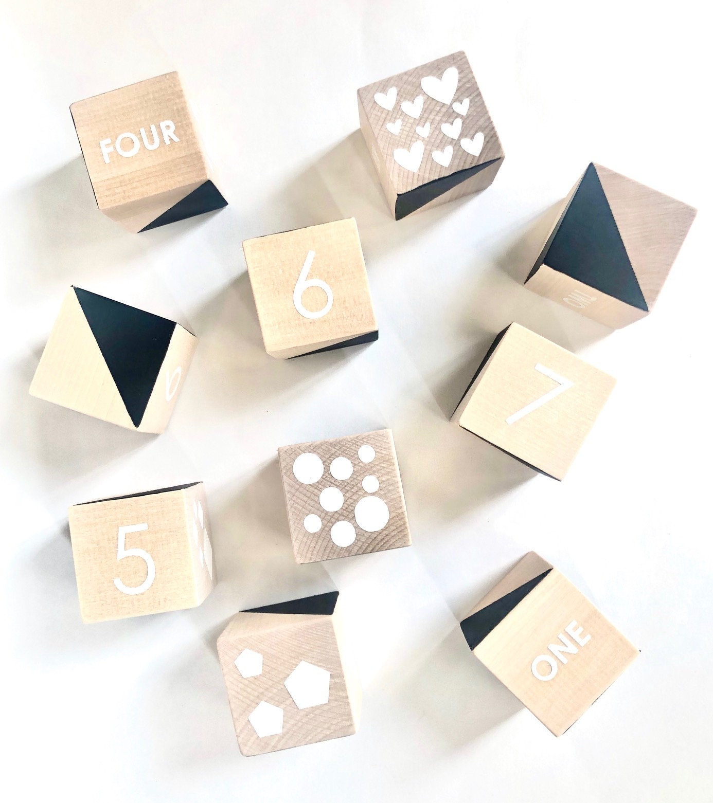 Numbers Counting Wooden Block Set - Etsy