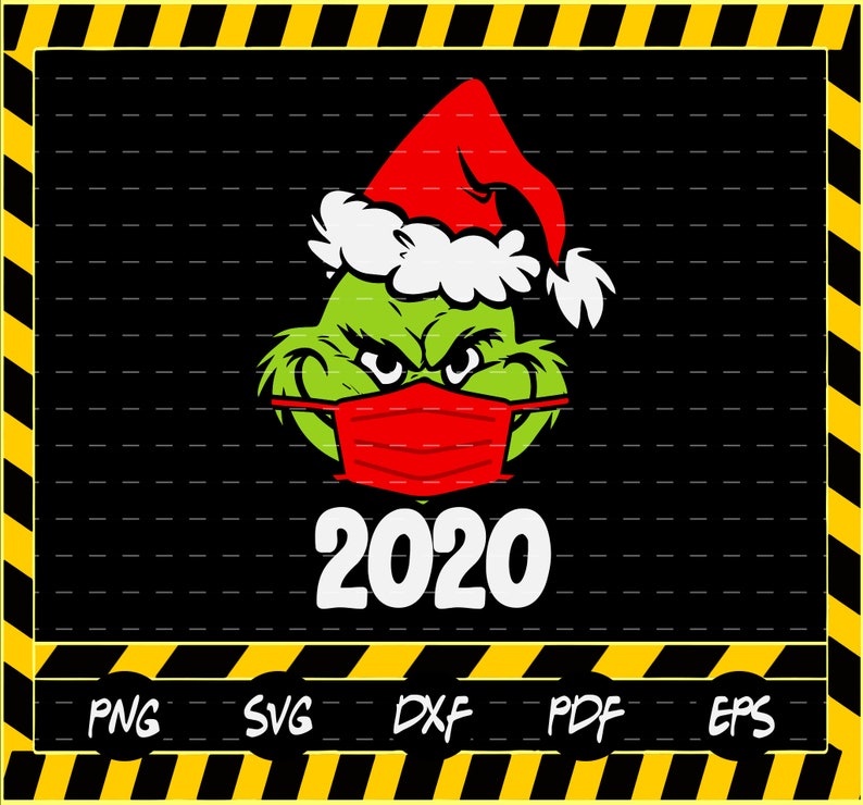 Download Grinch With Face Mask Christmas 2020 SVG Grinch Face Mask ...