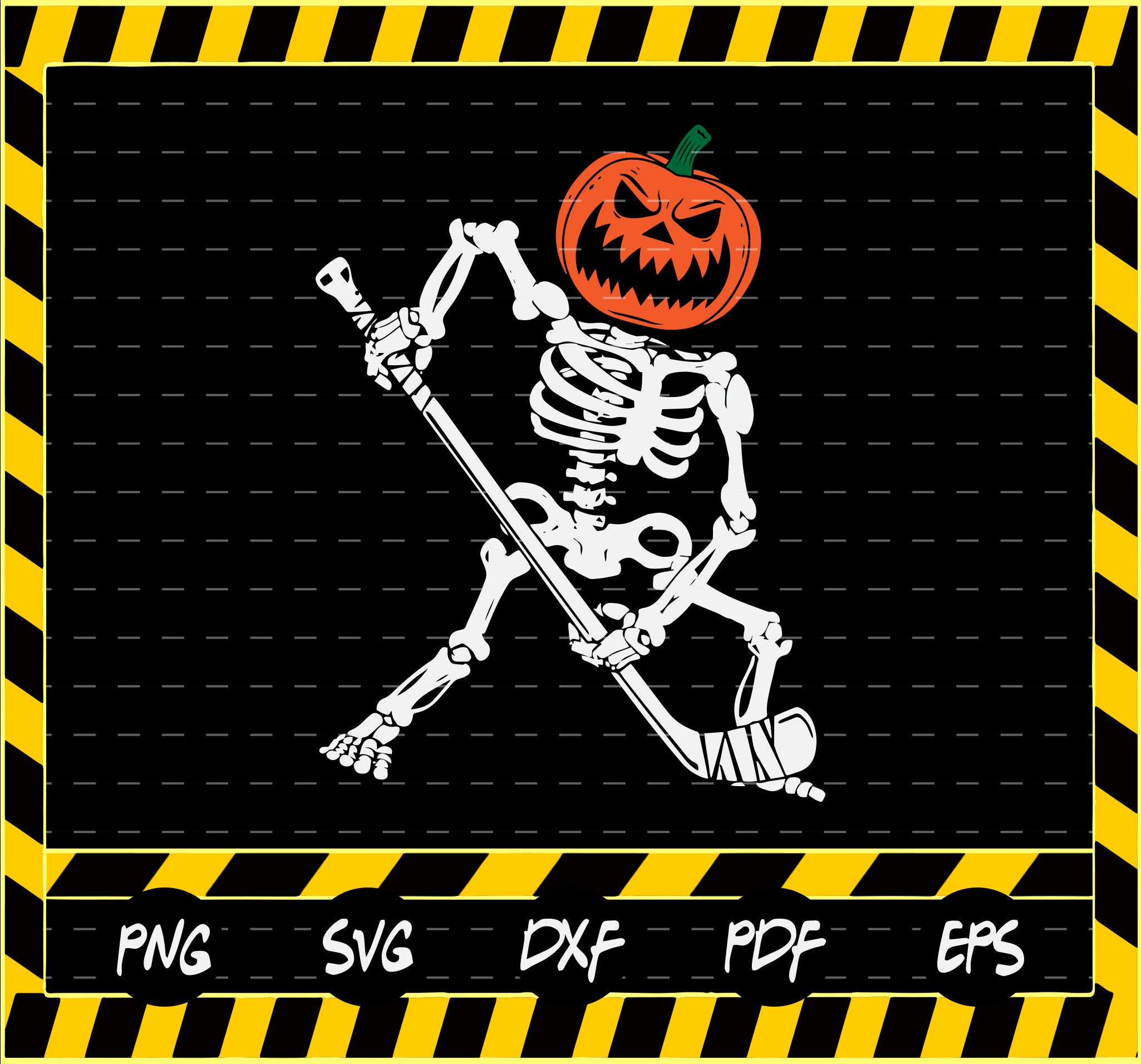 Skeleton Hockey Pumpkin SVG Skeleton Hockey SVG Hockey | Etsy