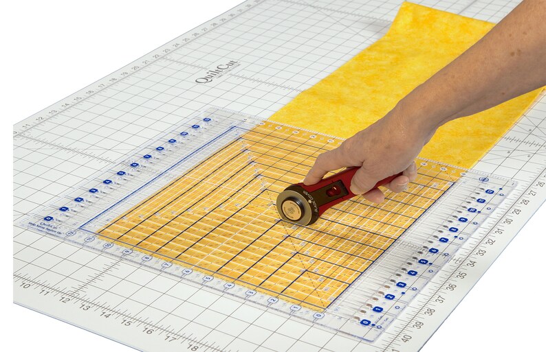 Quiltcut Strip Savvy Square up Slotted Quilting Ruler, QC2SU 14 1/2 X