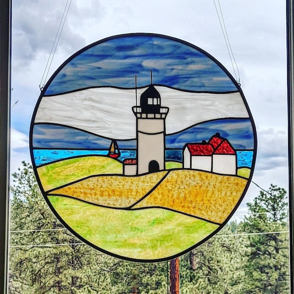 Stained Glass Lighthouse Etsy Canada