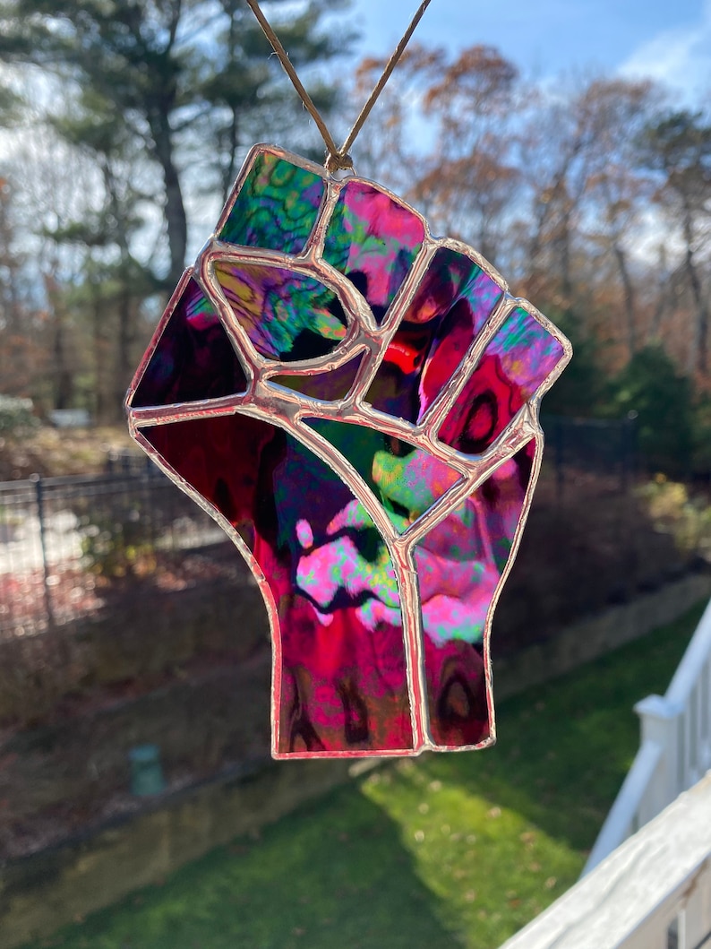 PinkWhite Stained Glass Resist Fist