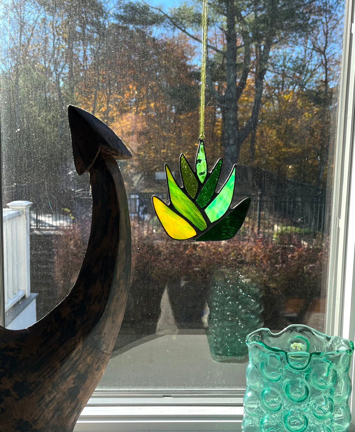 Glorious Stained Glass Agave Aloe Plant Suncatcher Succulent Etsy