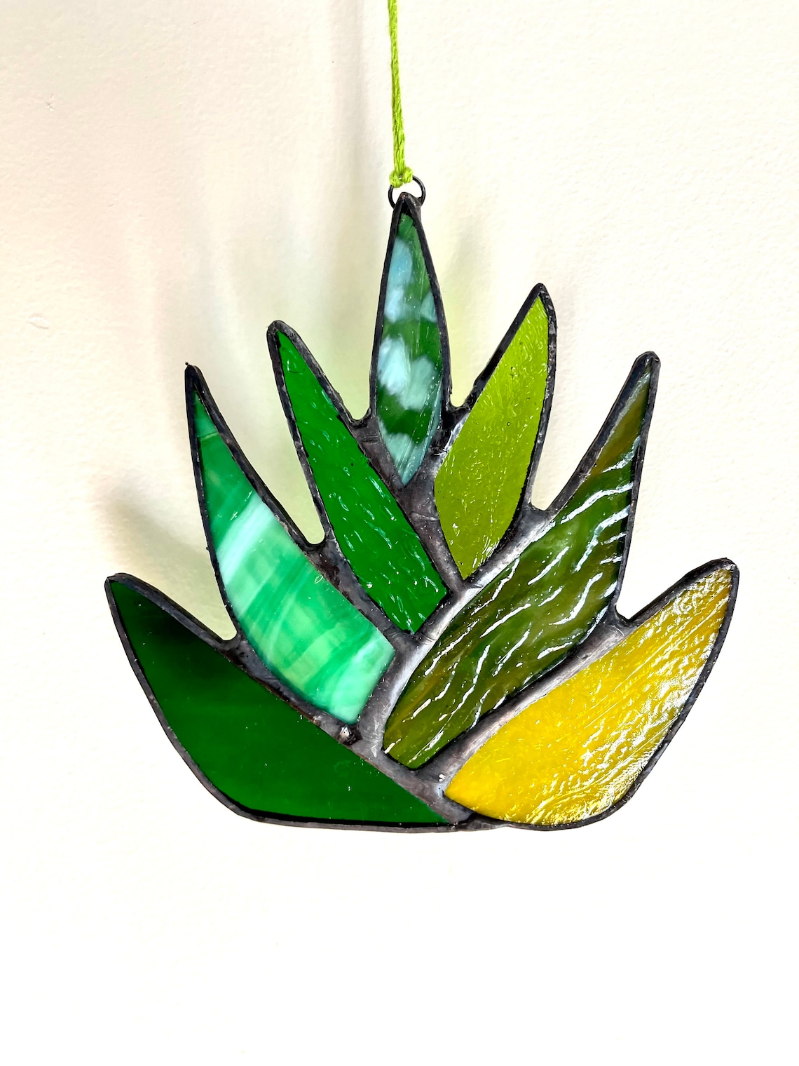 Glorious Stained Glass Agave Aloe Plant Suncatcher Succulent Etsy