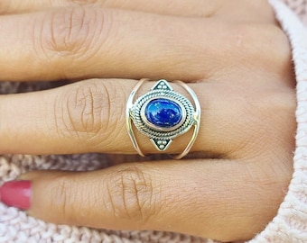 Lapis Lazuli Ring 925 Sterling Silver Ring Handmade Ring  All Size DM-408 
