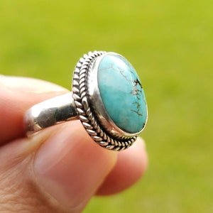 Boho Turquoise Ring, Silver Turquoise Ring, Turquoise Ring, 925 Silver Ring, Sterling Silver Ring, Gemstone Stone Ring, Mother's Day Gift image 1