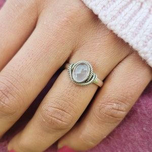 Genuine Rose Quartz Ring, Silver Rose Quartz Ring, Rose Quartz Ring, 92.5 Silver Ring, Sterling Silver Ring, Quartz Ring Silver, Boho Ring