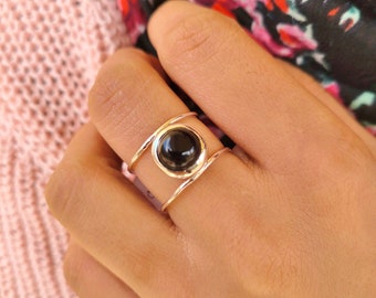 Genuine Black Onyx Ring, Black Onyx Silver Ring, Black Onyx Sterling Silver Ring, Black Onyx Statement Ring, Boho Silver Ring, Black Ring