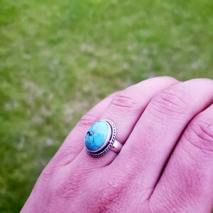 Boho Turquoise Ring, Silver Turquoise Ring, Turquoise Ring, 925 Silver Ring, Sterling Silver Ring, Gemstone Stone Ring, Mother's Day Gift image 6