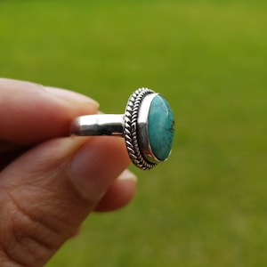 Boho Turquoise Ring, Silver Turquoise Ring, Turquoise Ring, 925 Silver Ring, Sterling Silver Ring, Gemstone Stone Ring, Mother's Day Gift image 3