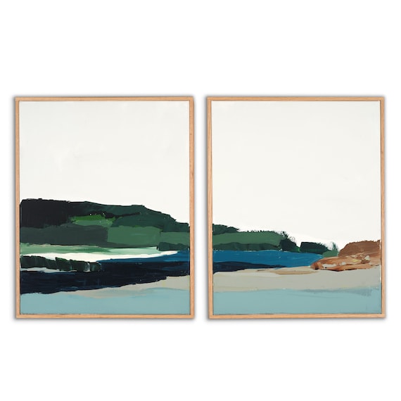Diptych  (Painting Pair)- Spring Seascape
